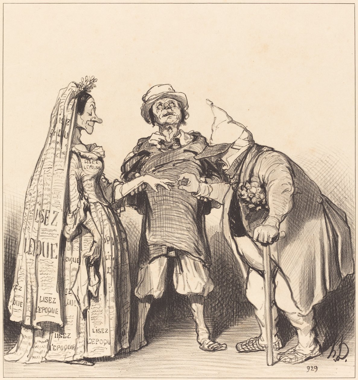 Heirat der Epoche und des Konstitutionellen von Honoré Daumier