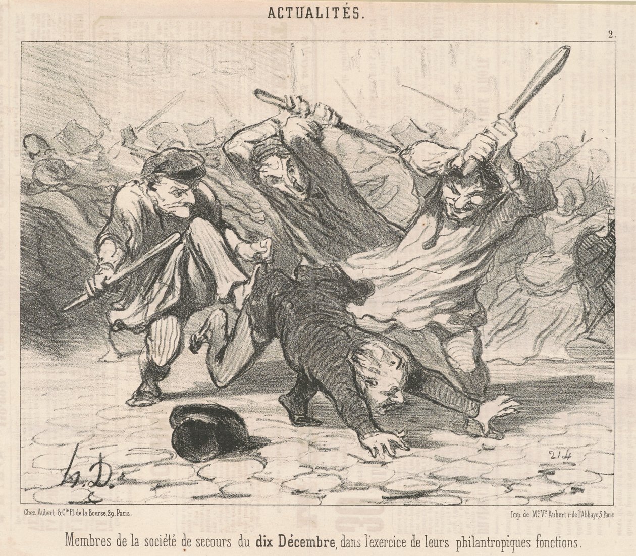 Mitglieder der Hilfsgesellschaft des Zehnten Dezember ... von Honoré Daumier