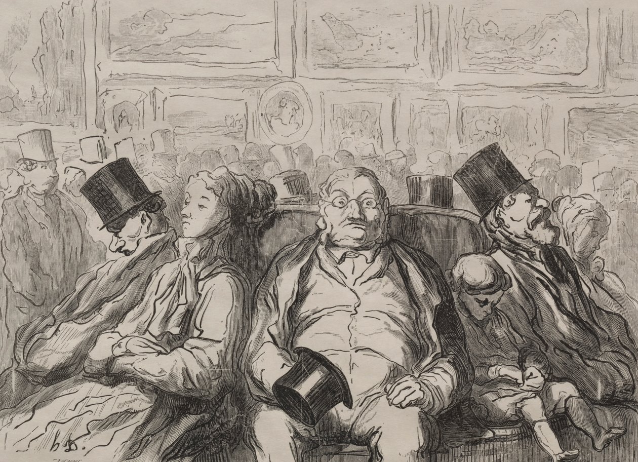 Moment der Ruhe im Salon Carré von Honoré Daumier
