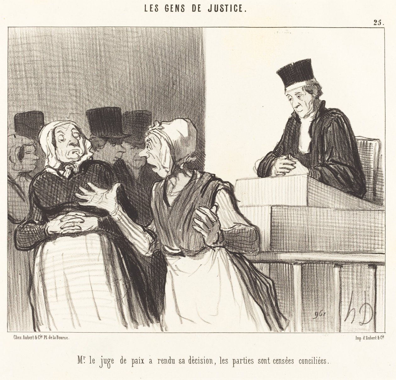Herr Friedensrichter hat seine Entscheidung getroffen... von Honoré Daumier