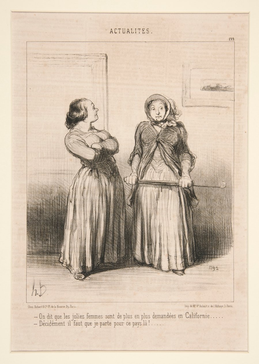 Man sagt, dass hübsche Frauen in Kalifornien immer gefragter werden von Honoré Daumier