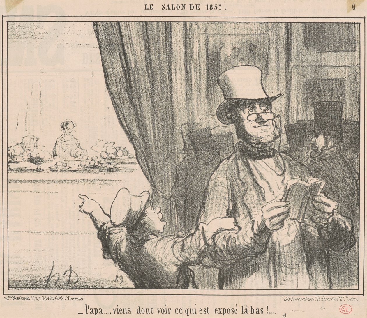 Papa ... komm doch sehen, was ... von Honoré Daumier