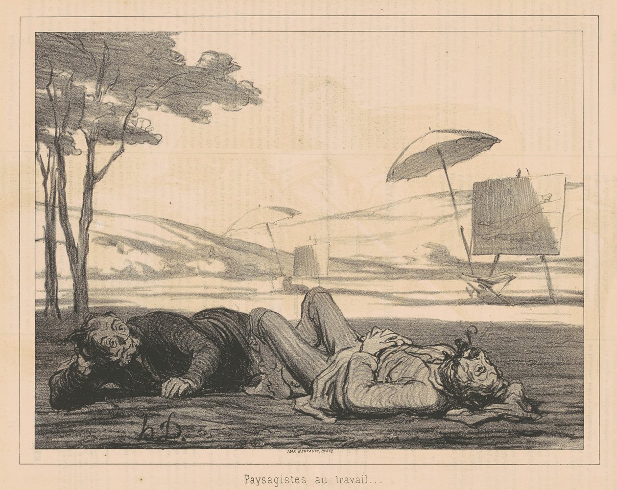 Landschaftsmaler bei der Arbeit von Honoré Daumier