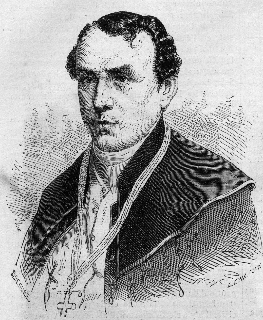 Porträt von Sigismond Felix Felinski (1822-1895), Erzbischof von Warschau (Polen). Gravur in "Le Monde Illustré" Nr. 314 vom 18. April 1863 von Honoré Daumier