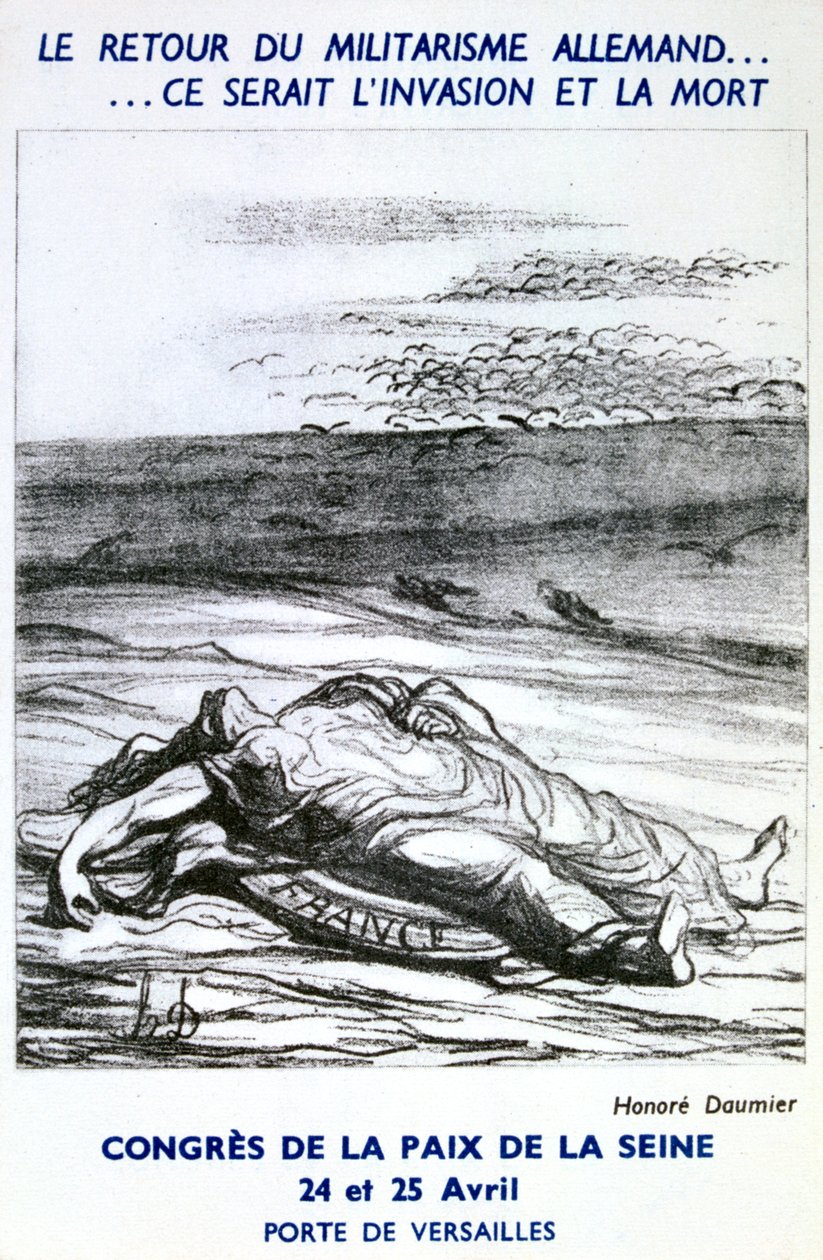 Postkarte zur Werbung für den Friedenskongress der Seine, Paris von Honoré Daumier