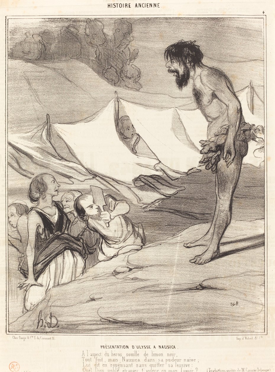 Präsentation von Odysseus an Nausikaa von Honoré Daumier