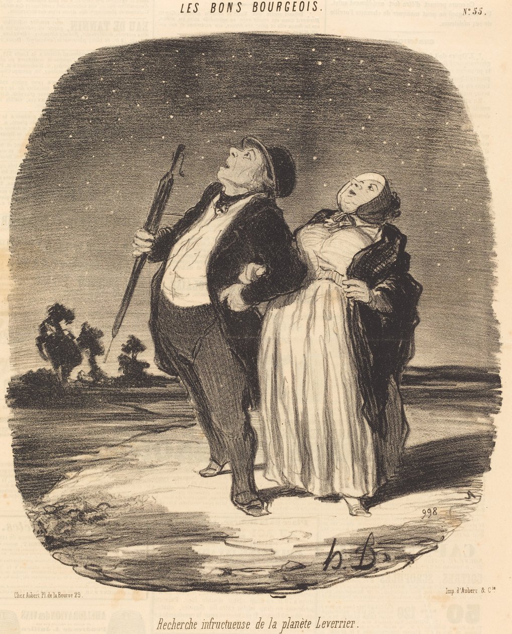 Erfolglose Suche nach dem Planeten Leverrier von Honoré Daumier