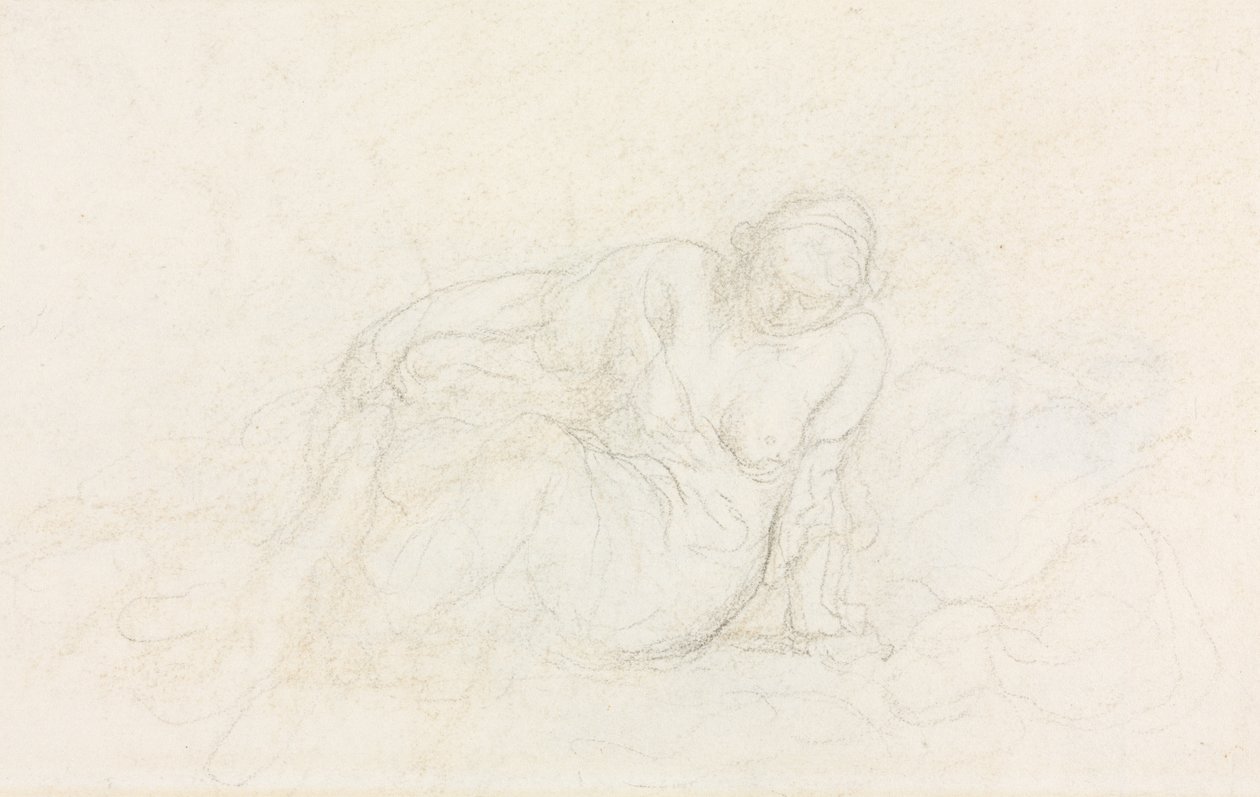 Liegende Frau, die sich auf ihren Arm stützt (verso) von Honoré Daumier