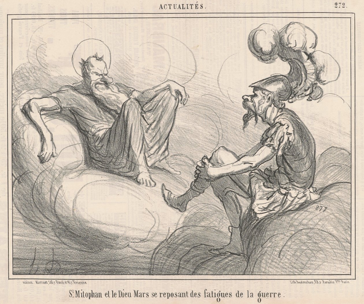 Heiliger Mitophan und der Gott Mars von Honoré Daumier