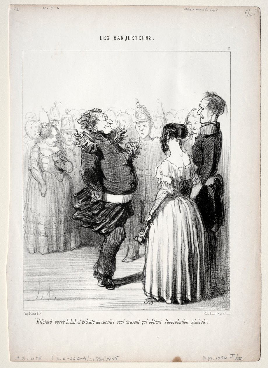 Die Bankettgäste, Platte 5: Rifolard eröffnet den Ball von Honoré Daumier