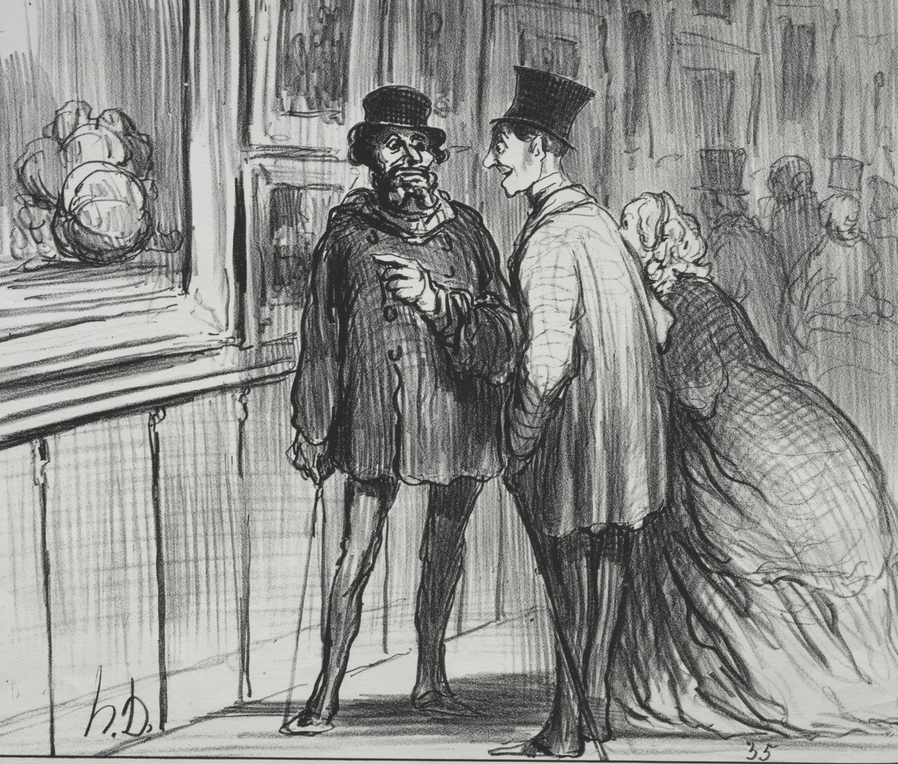 Die Ausstellung von 1859 (Tafel 8): Der Maler, dessen Gemälde abgelehnt wurde... von Honoré Daumier