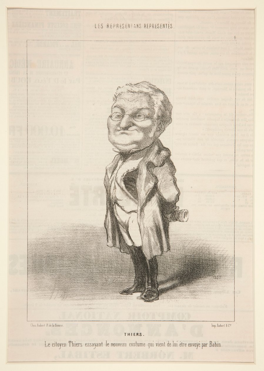 Thiers: Der Bürger Thiers probiert das neue Kostüm, das ihm von Bavin geschickt wurde von Honoré Daumier