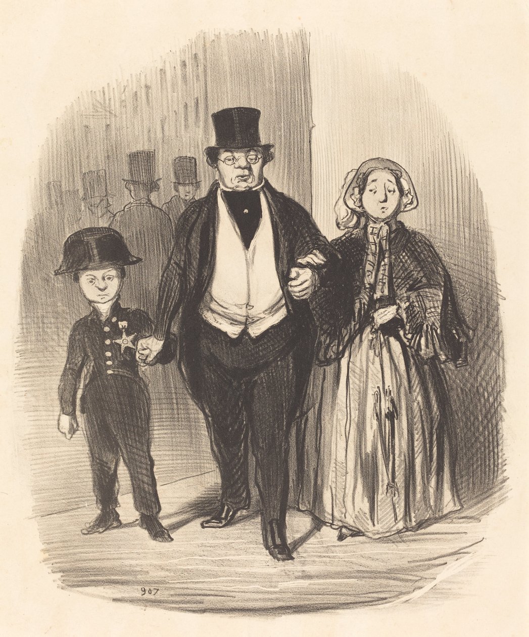 Ein junger Mann, der die Hoffnung... der Familie Badinguet ist von Honoré Daumier