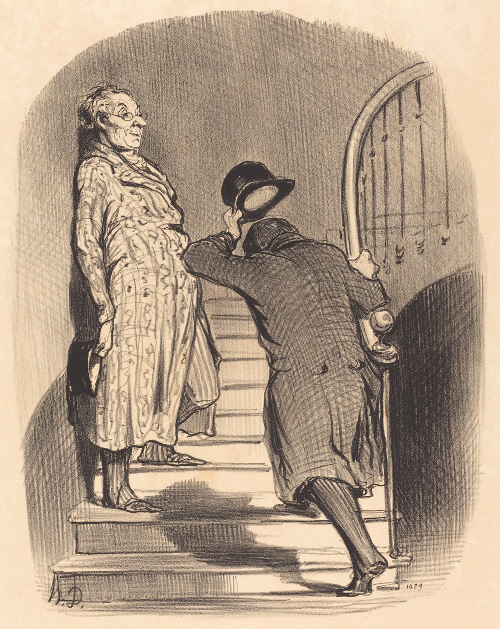 Ein Mieter, der pünktlich seine Miete zahlt von Honoré Daumier