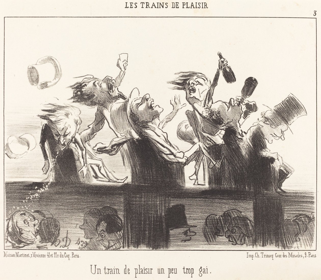 Ein etwas zu fröhlicher Vergnügungszug von Honoré Daumier