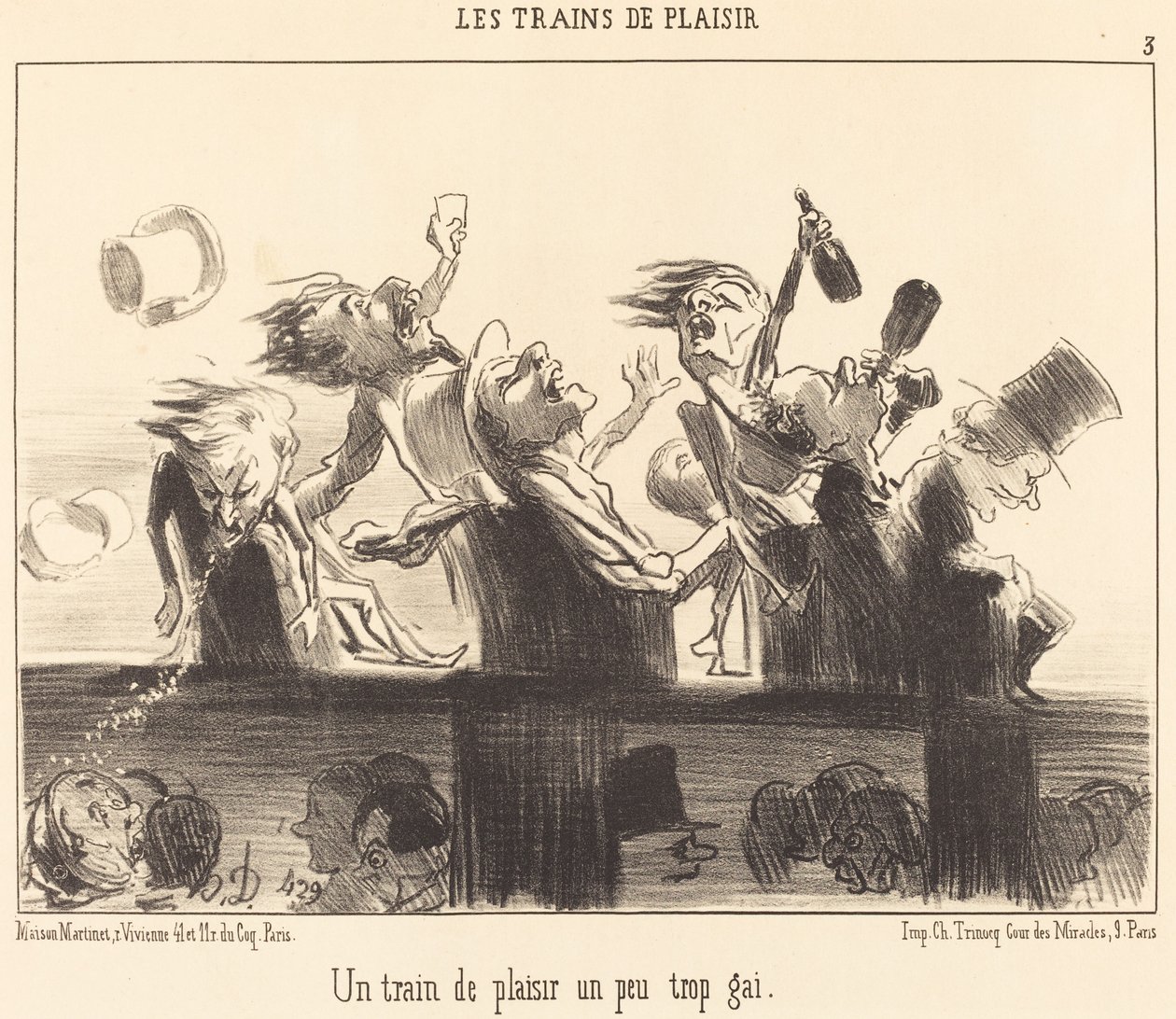 Ein etwas zu fröhlicher Vergnügungszug von Honoré Daumier