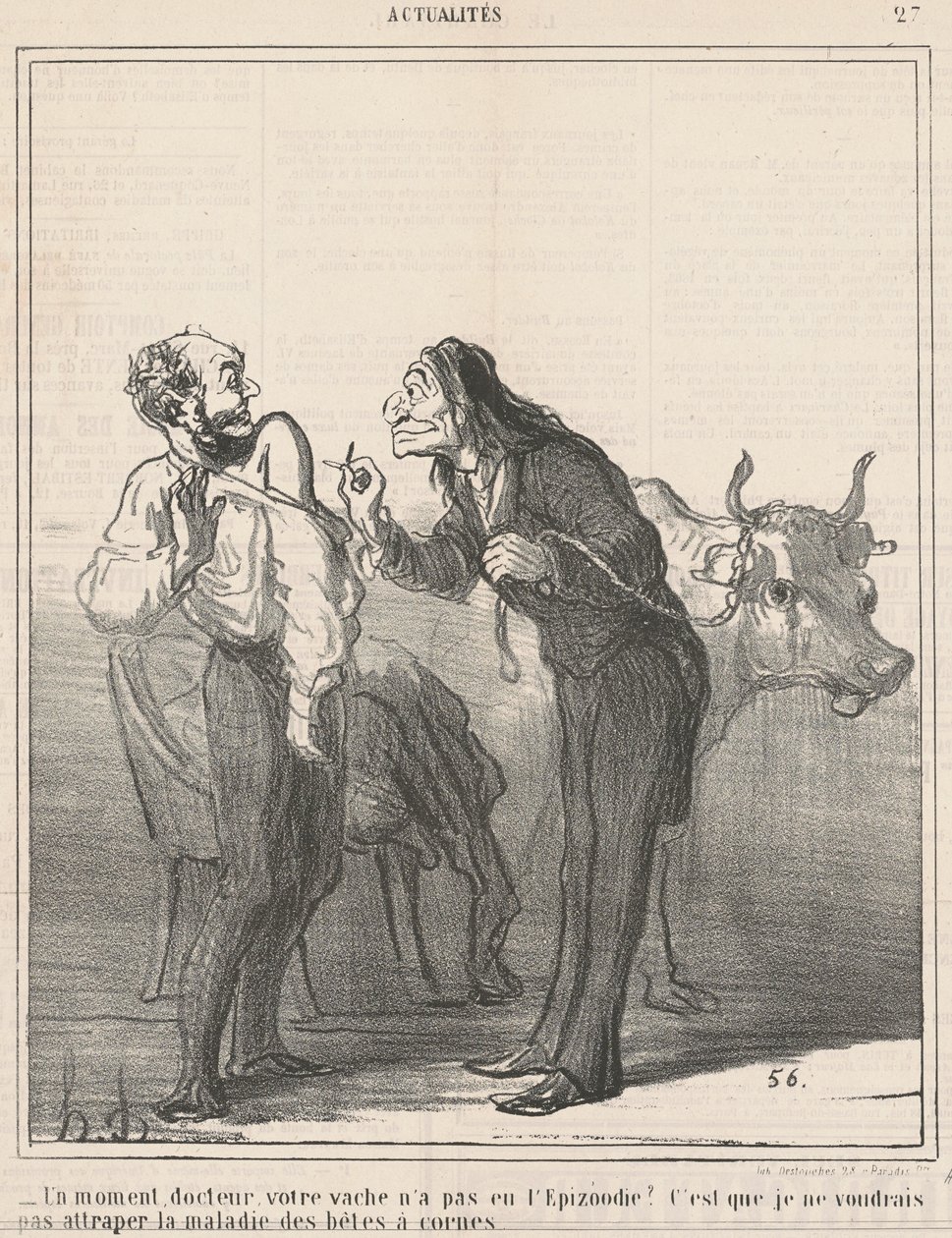 Einen Moment ... Ihre Kuh hatte keine Epizootie? von Honoré Daumier