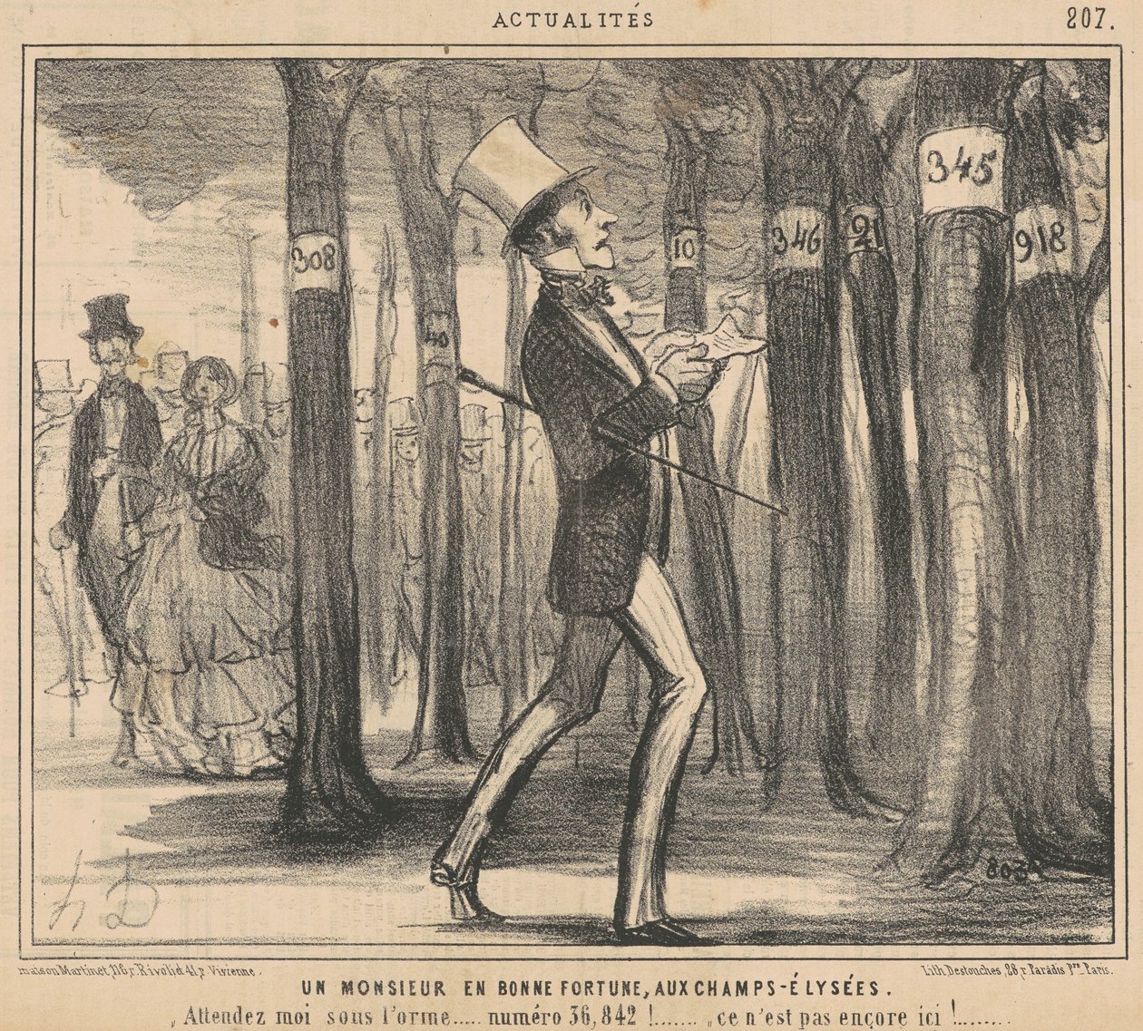 Ein Herr im Glück auf den Champs-Elysées von Honoré Daumier
