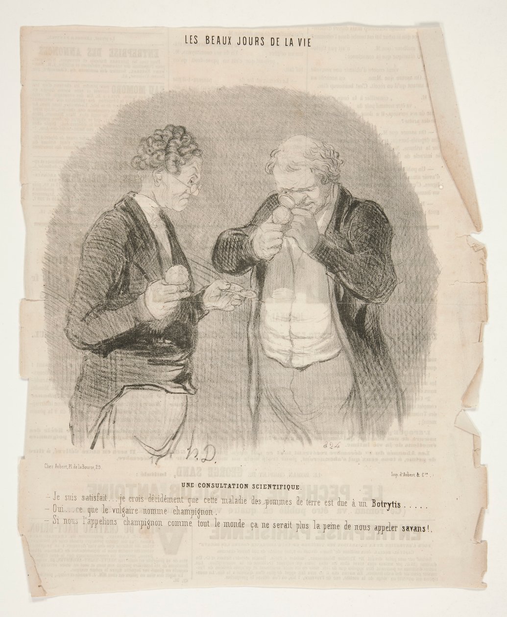 Eine wissenschaftliche Beratung, aus Les Beaux Jours de la Vie von Honoré Daumier