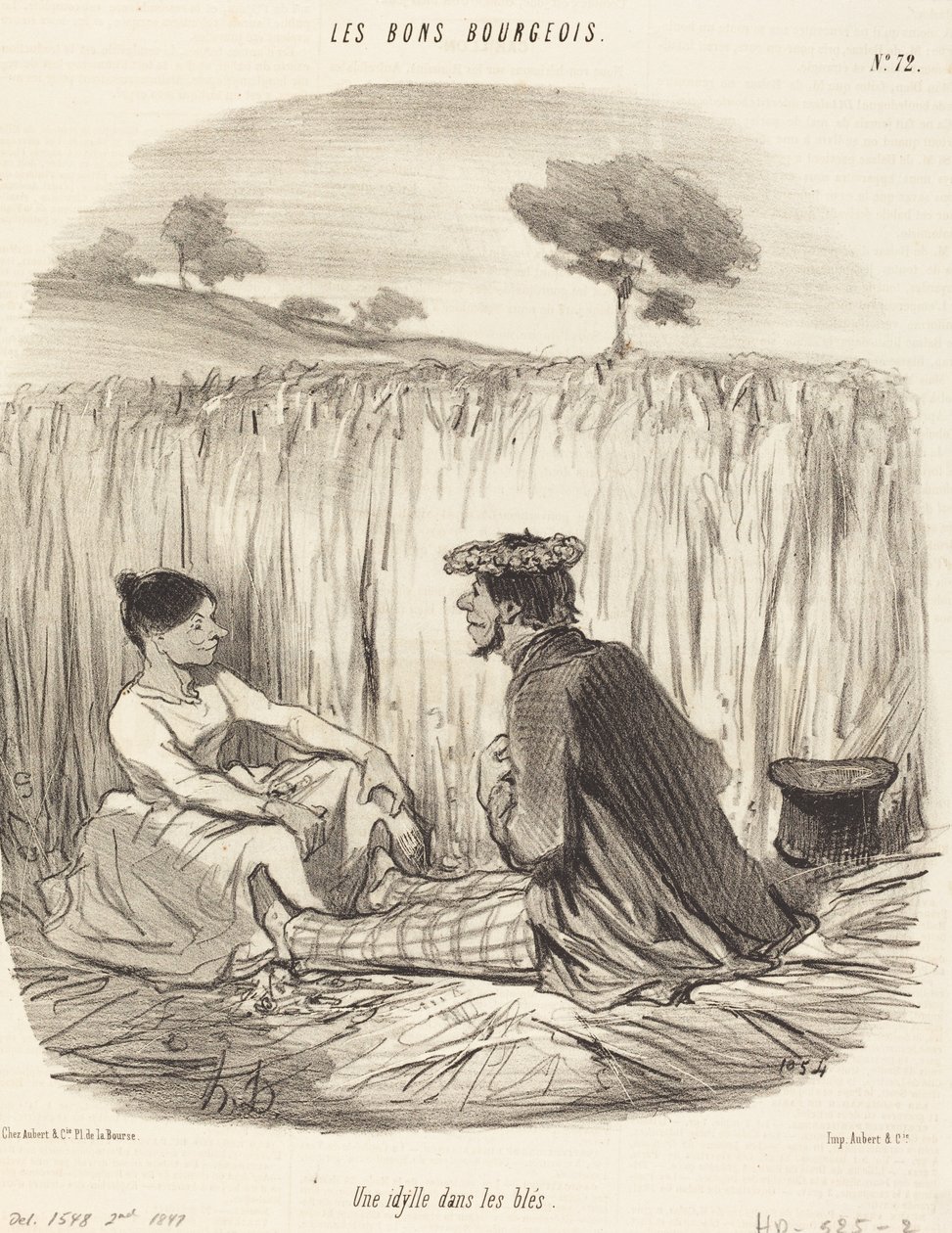 Eine Idylle im Weizen von Honoré Daumier