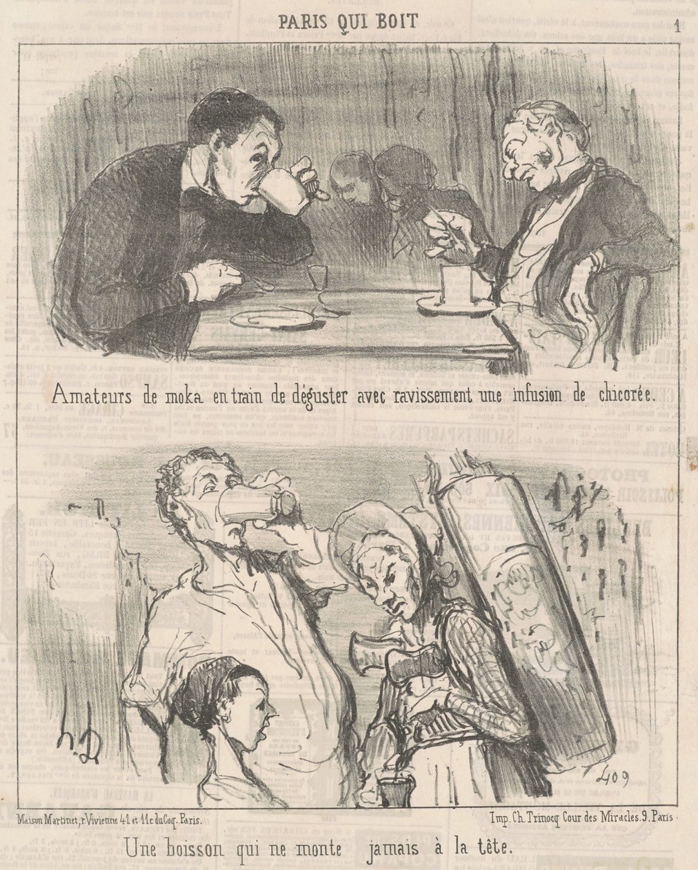 Ein Getränk, das nie zu Kopf steigt von Honoré Daumier