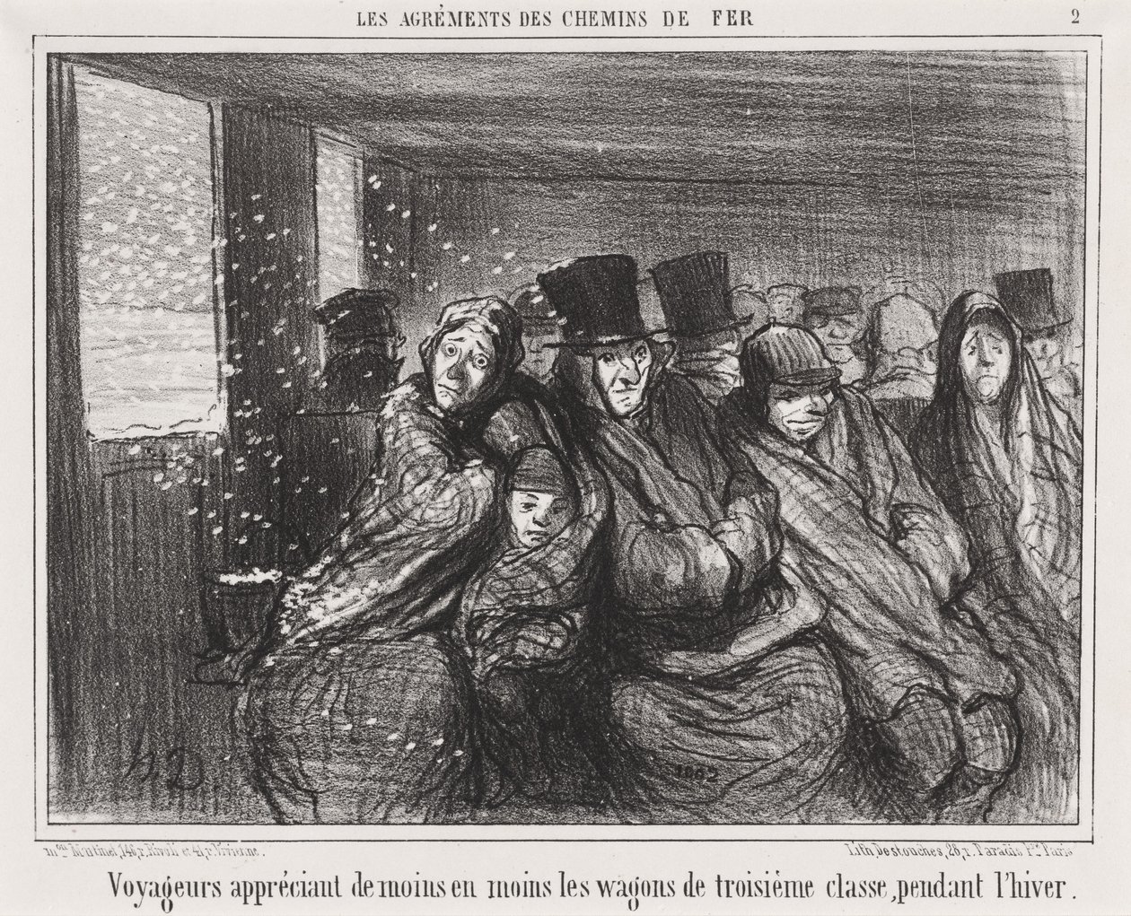 Reisende, die die Waggons der dritten Klasse immer weniger schätzen... von Honoré Daumier