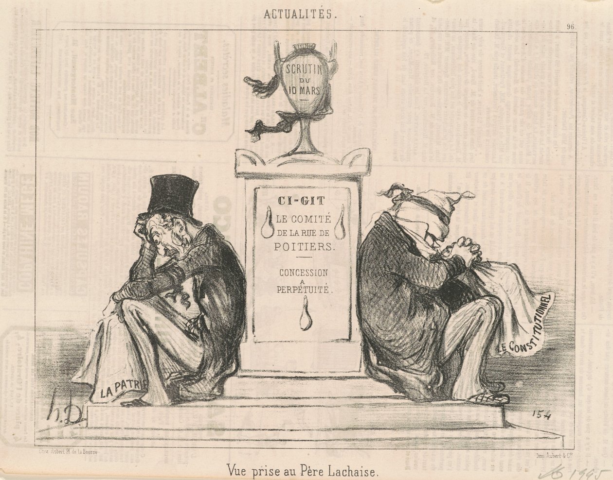 Ansicht aufgenommen auf dem Père Lachaise von Honoré Daumier