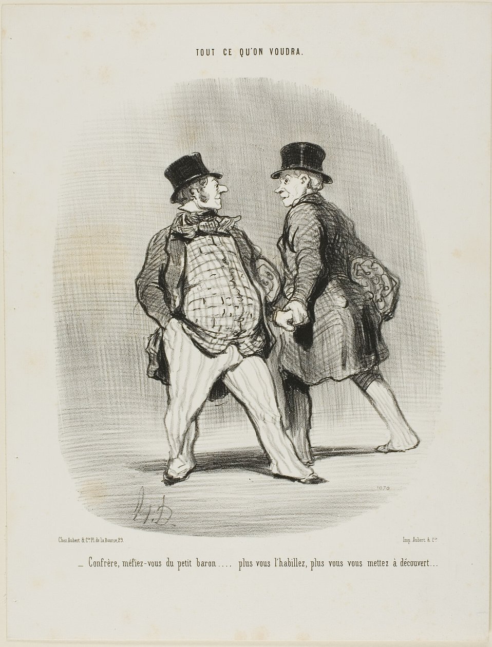 „- Hüte dich, mein Freund, vor dem kleinen Baron... je mehr du ihn kleidest, desto weniger sicher wirst du sein,“ Platte 49 aus Tout Ce Qu