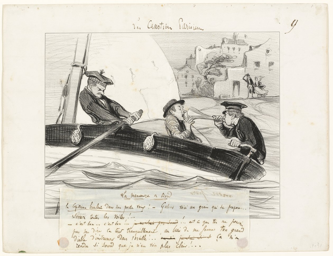 Ein Bootsmanöver, Platte neun aus Les Canotiers Parisiens von Honoré Victorin Daumier