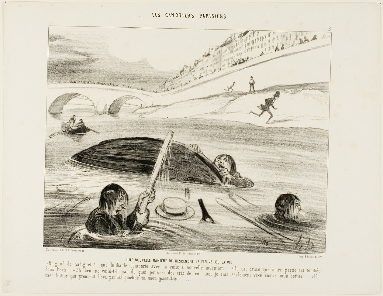 Eine neue Art, den Fluss des Lebens hinunterzufließen. von Honoré Victorin Daumier