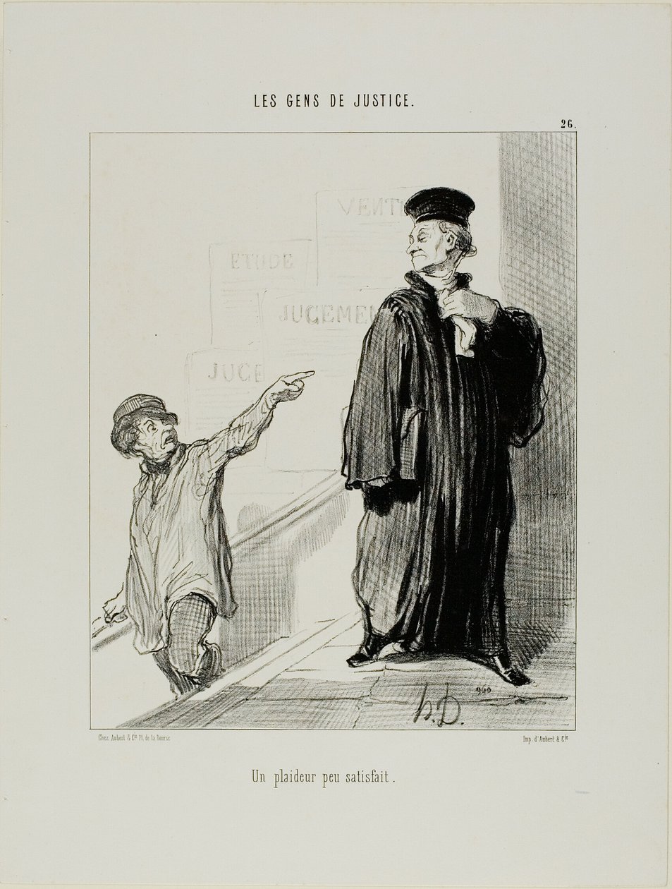 Ein eher unzufriedener Prozessbeteiligter, Platte 26 aus Les Gens De Justice von Honoré Victorin Daumier