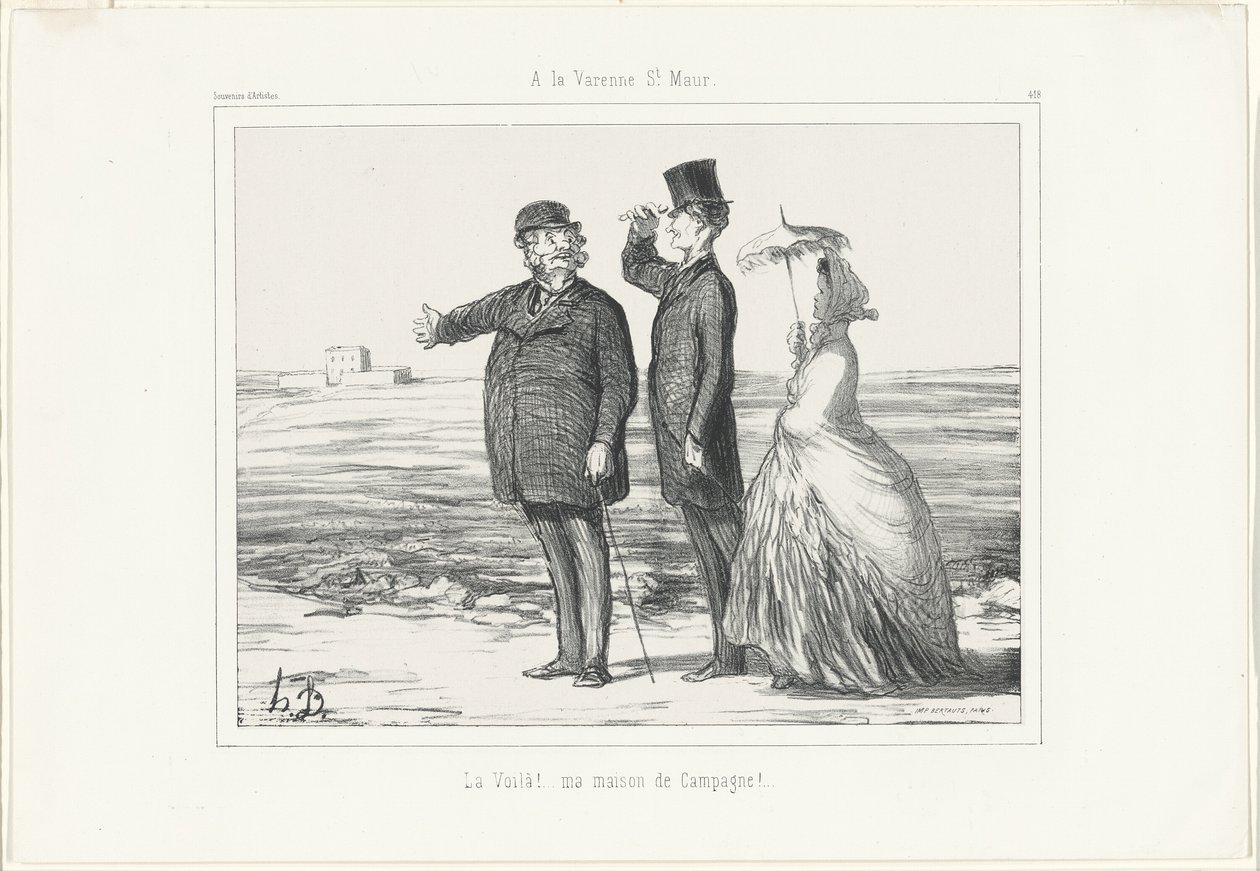 In Varenne, Saint-Maur. „Da! Mein Landhaus“, Platte 418 aus Souvenirs d’artistes von Honoré Victorin Daumier