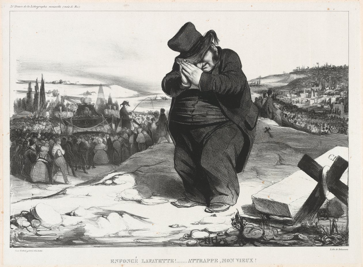 Zerschmetterter Lafayette!... Gefangen, Alter!, Platte 22 aus L’Association mensuelle von Honoré Victorin Daumier