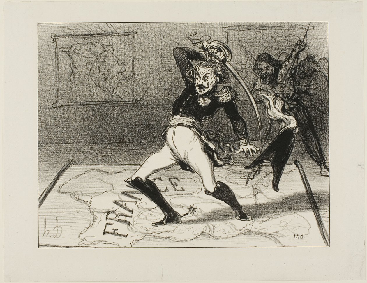 Kaiser Nikolaus arbeitet in seinem Kabinett, Platte 94 aus Actualités von Honoré Victorin Daumier