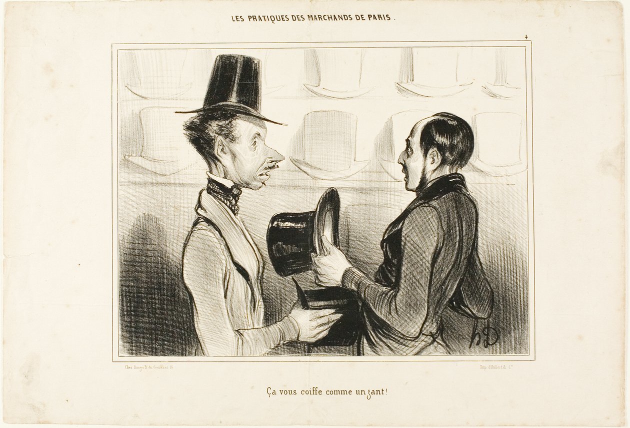 "Es passt Ihnen wie angegossen!", Platte 34 aus Pariser Typen von Honoré Victorin Daumier