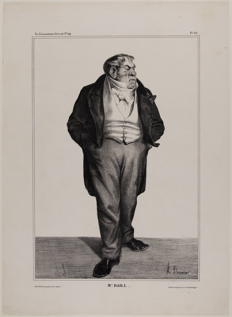 Herr Baill.., Tafel 312 aus Célébrités de la Caricature von Honoré Victorin Daumier
