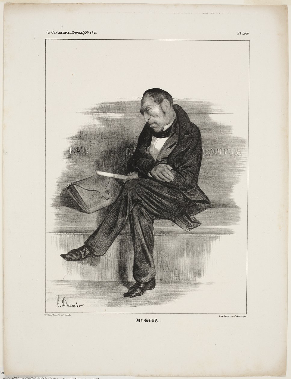 Herr Guiz.., Platte 340 aus Berühmtheiten der Karikatur von Honoré Victorin Daumier