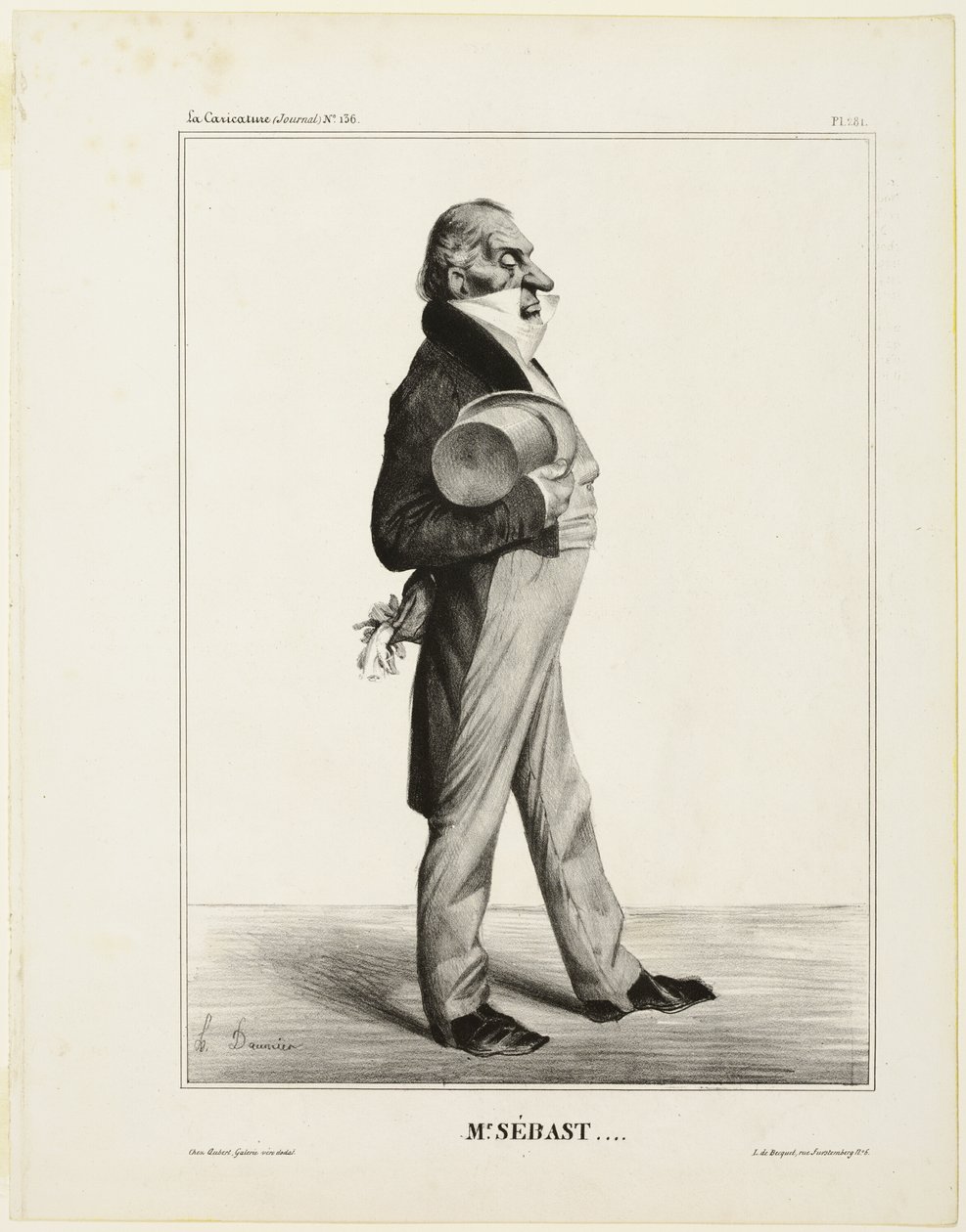 Herr Sébast ...., Platte 281 aus Célébrités de la Caricature von Honoré Victorin Daumier