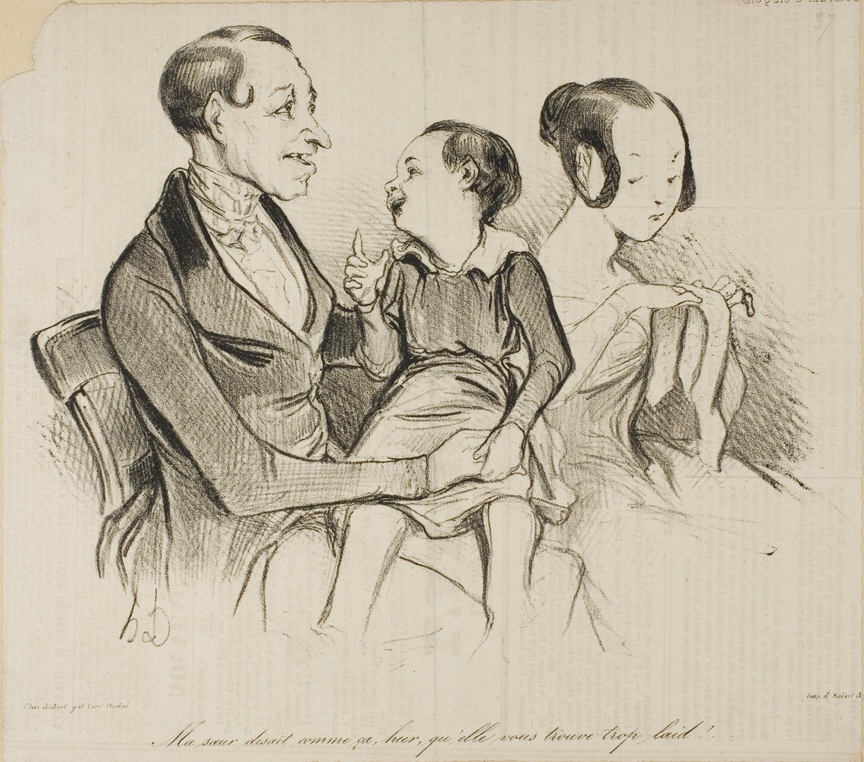 „Meine Schwester sagte gestern, sie findet dich einfach zu hässlich!“, Platte 37 aus Croquis D 