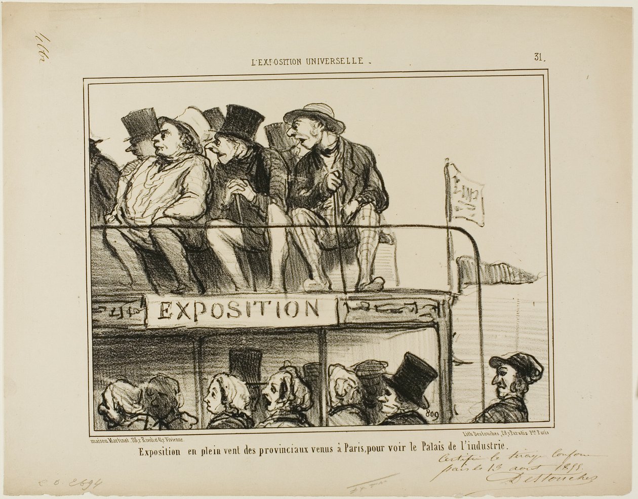 Freiluftausstellung von Provinzlern, die nach Paris kommen, um den Industriepalast zu sehen, Platte 31 aus L