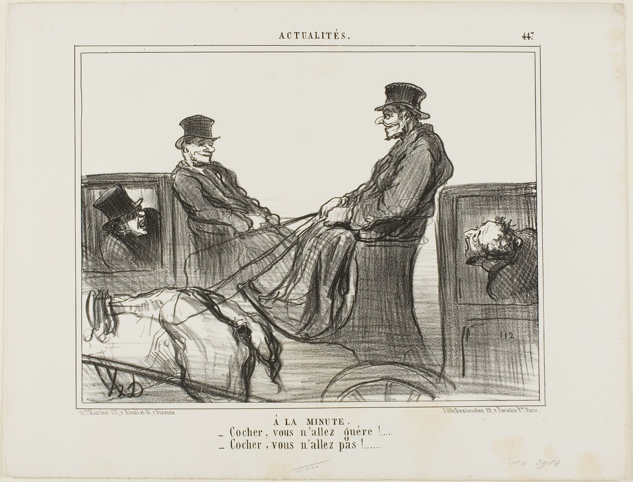 Bezahlt pro Minute, Platte 447 aus Actualités von Honoré Victorin Daumier