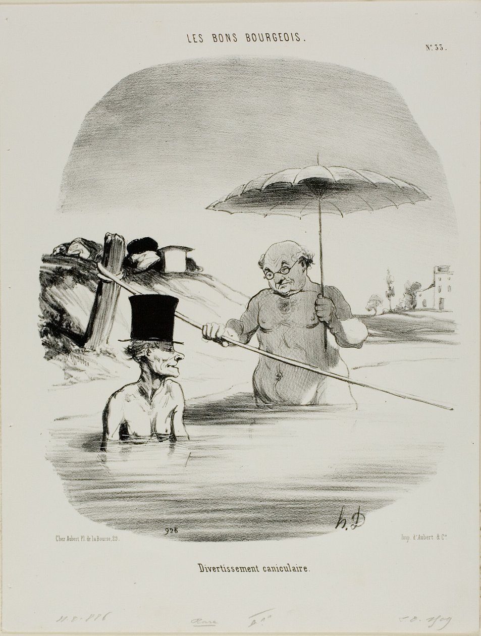 Entspannung während der Hundstage, Platte 33 aus Les Bons Bourgeois von Honoré Victorin Daumier