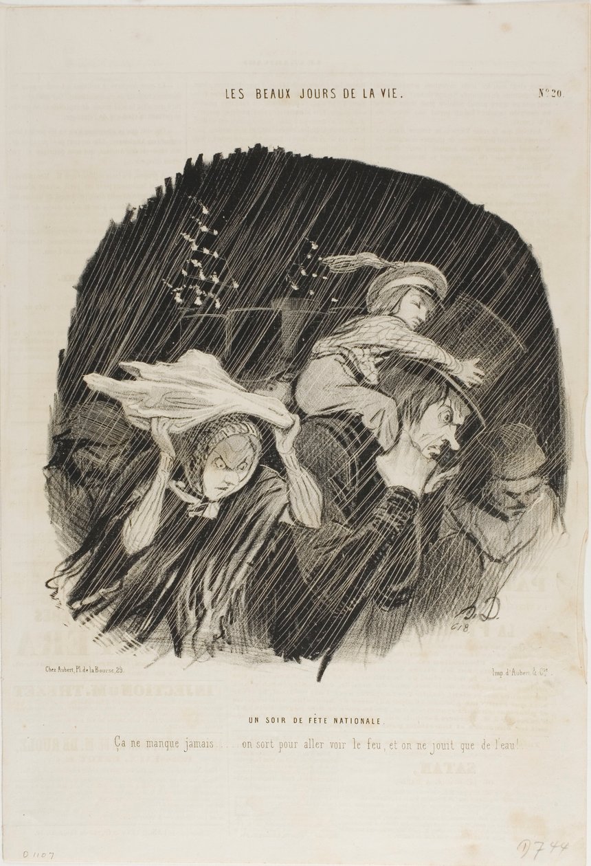 Der Abend des Nationalfeiertags, Platte 20 aus Les Beaux Jours De La Vie von Honoré Victorin Daumier