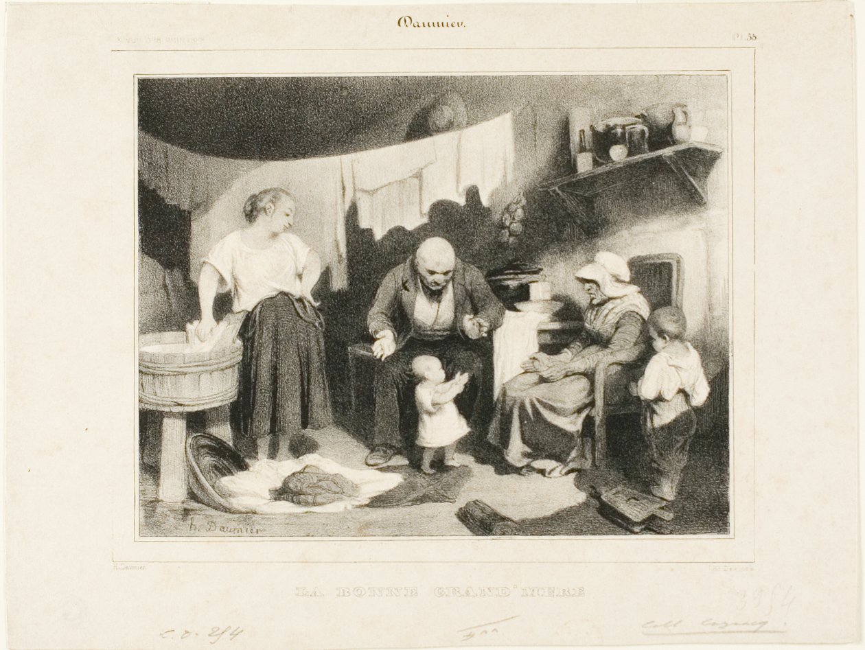 Die gute Großmutter, Platte 55 von Honoré Victorin Daumier