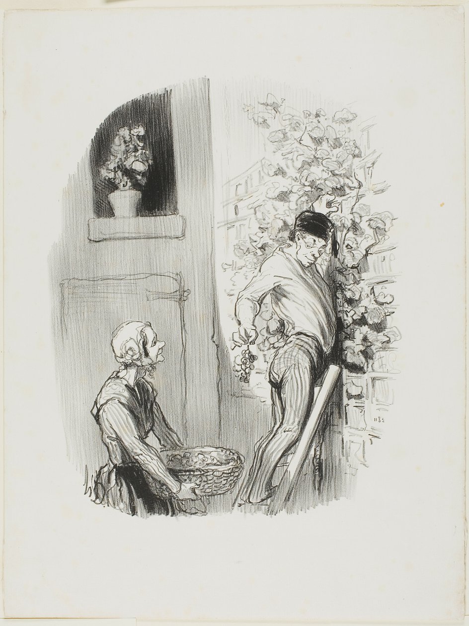 Die Traubenleserin, aus Les Bons Bourgeois von Honoré Victorin Daumier