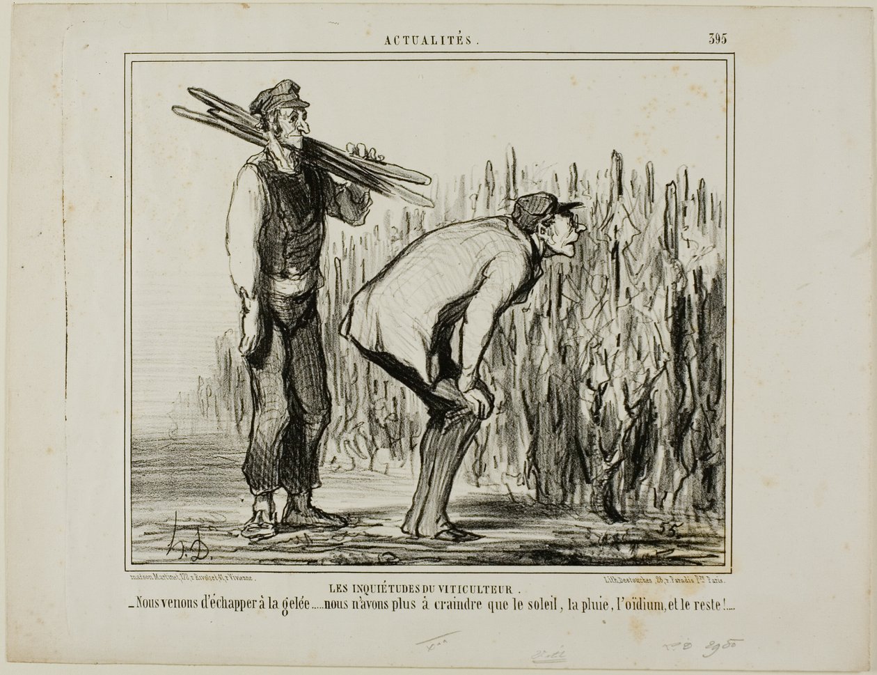 Die Sorgen eines Winzers, Platte 397 aus Actualités von Honoré Victorin Daumier