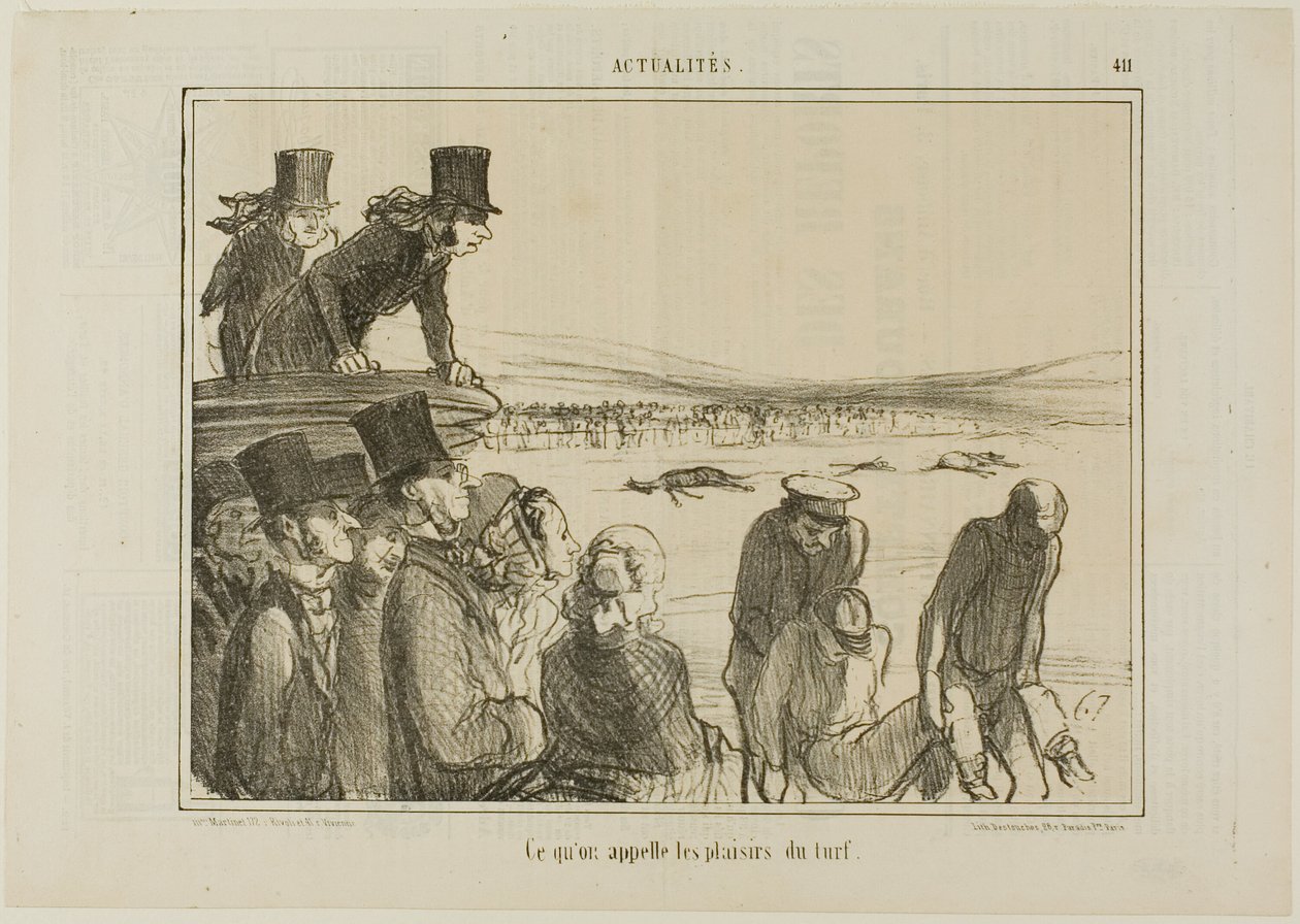 Dies sind die Freuden des Pferderennens, Platte 411 aus Actualités von Honoré Victorin Daumier