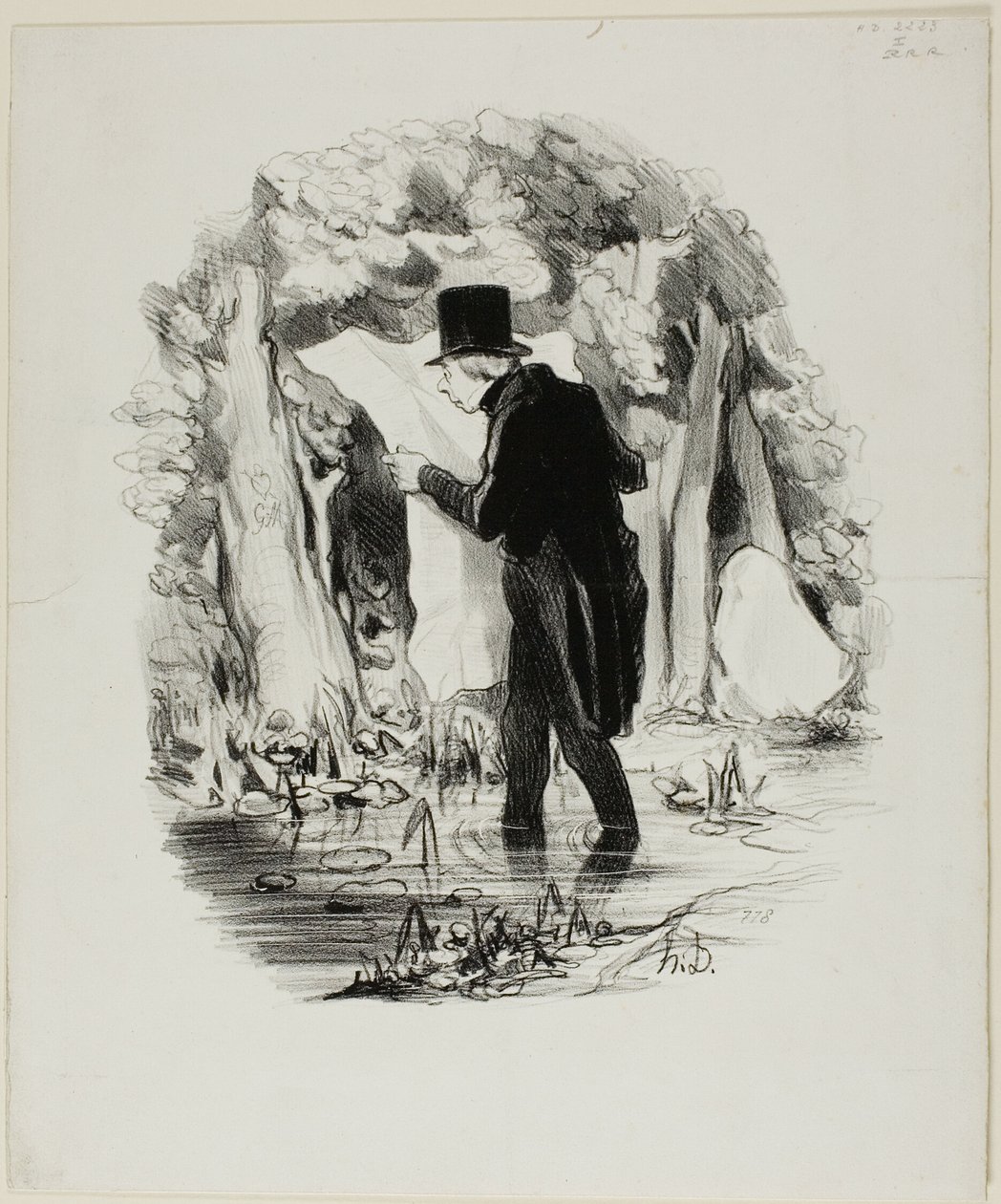 Hierhin könnte Sie die Lektüre des Constitutionnel führen, Tafel 8 aus Pastorales von Honoré Victorin Daumier