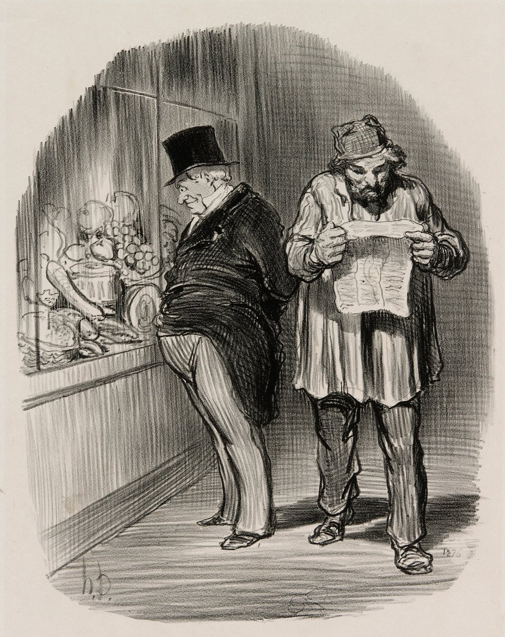 Arbeiter und Bourgeois, aus Les Parisiens En 1848 von Honoré Victorin Daumier