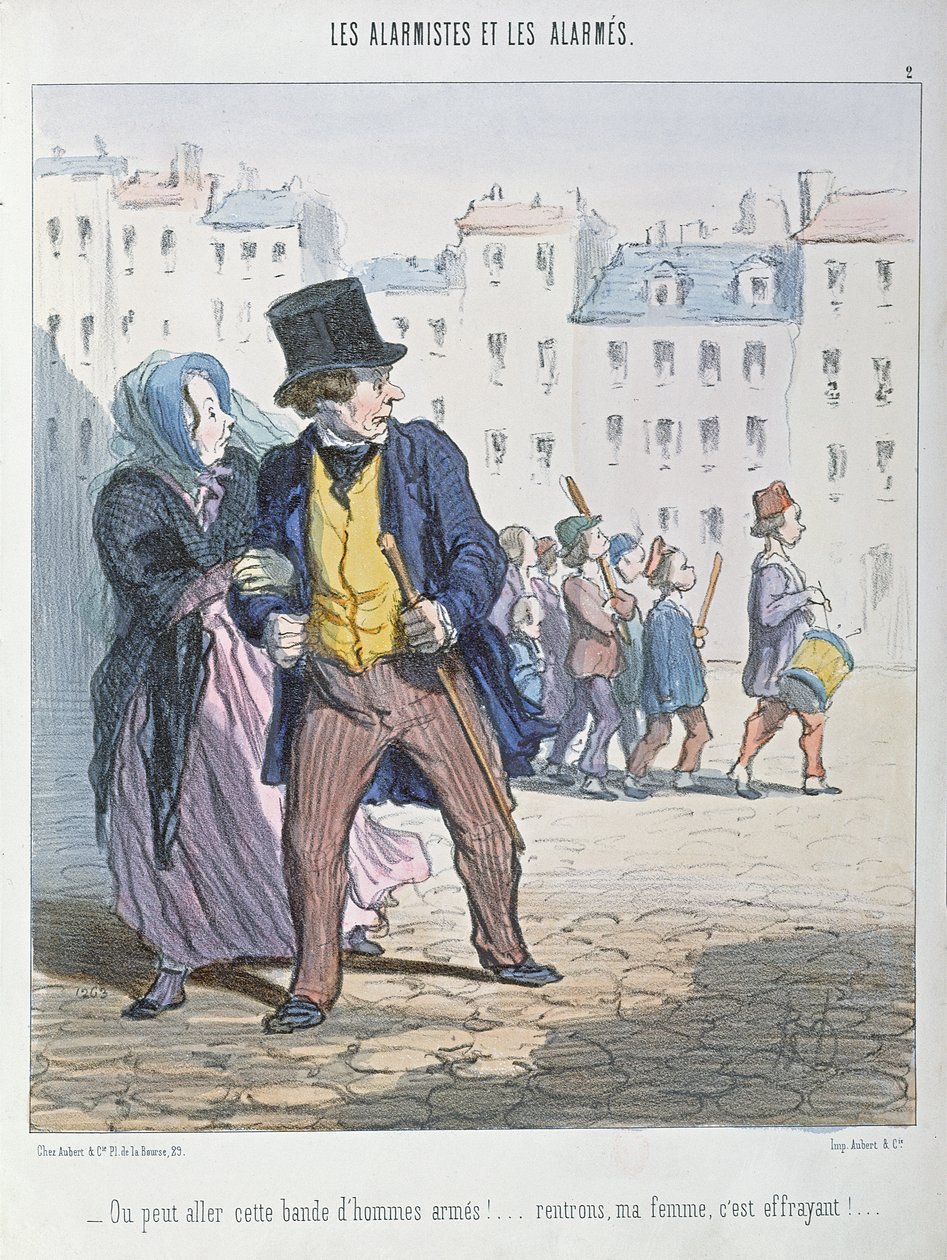 Die Alarmisten und die Alarmierten, 1848 von Honoré Daumier